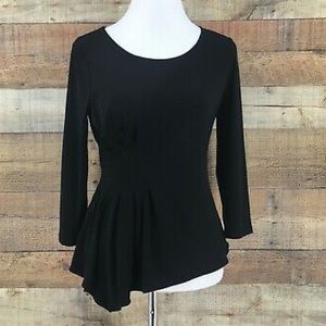WHBM | Asymmetrical black blouse